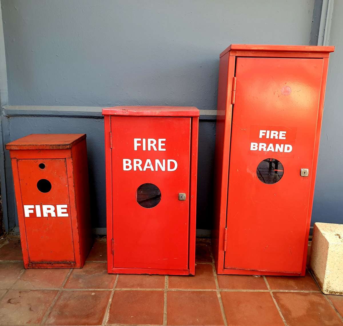 VINTAGE SET OF TIN FIRE BOXES
