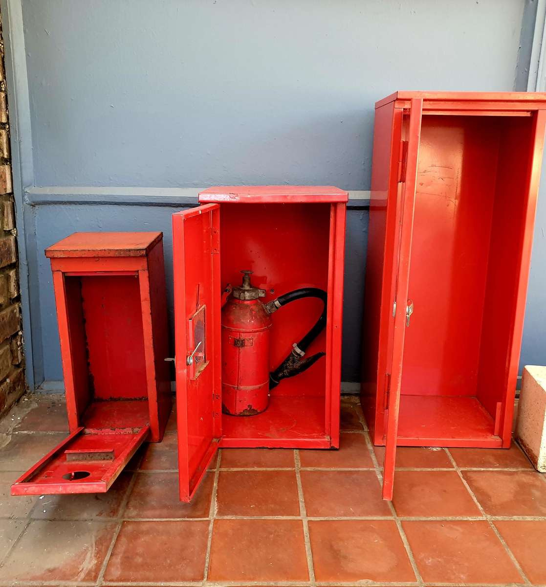 VINTAGE SET OF TIN FIRE BOXES