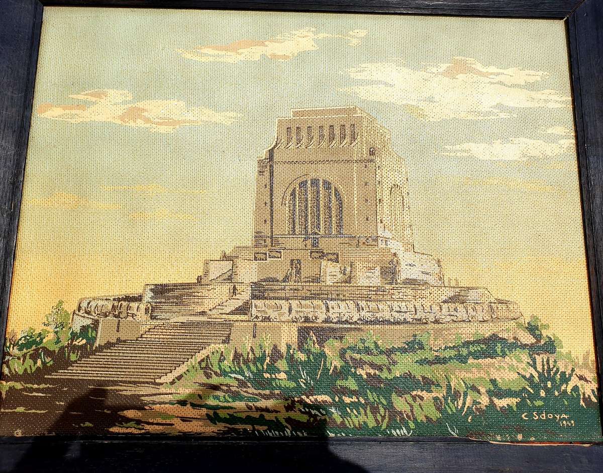 ORIGINAL SOUTH AFRICAN CARLO SDOYA OIL ON BOARD PAINTING 460 X 360 MM AFRICANA