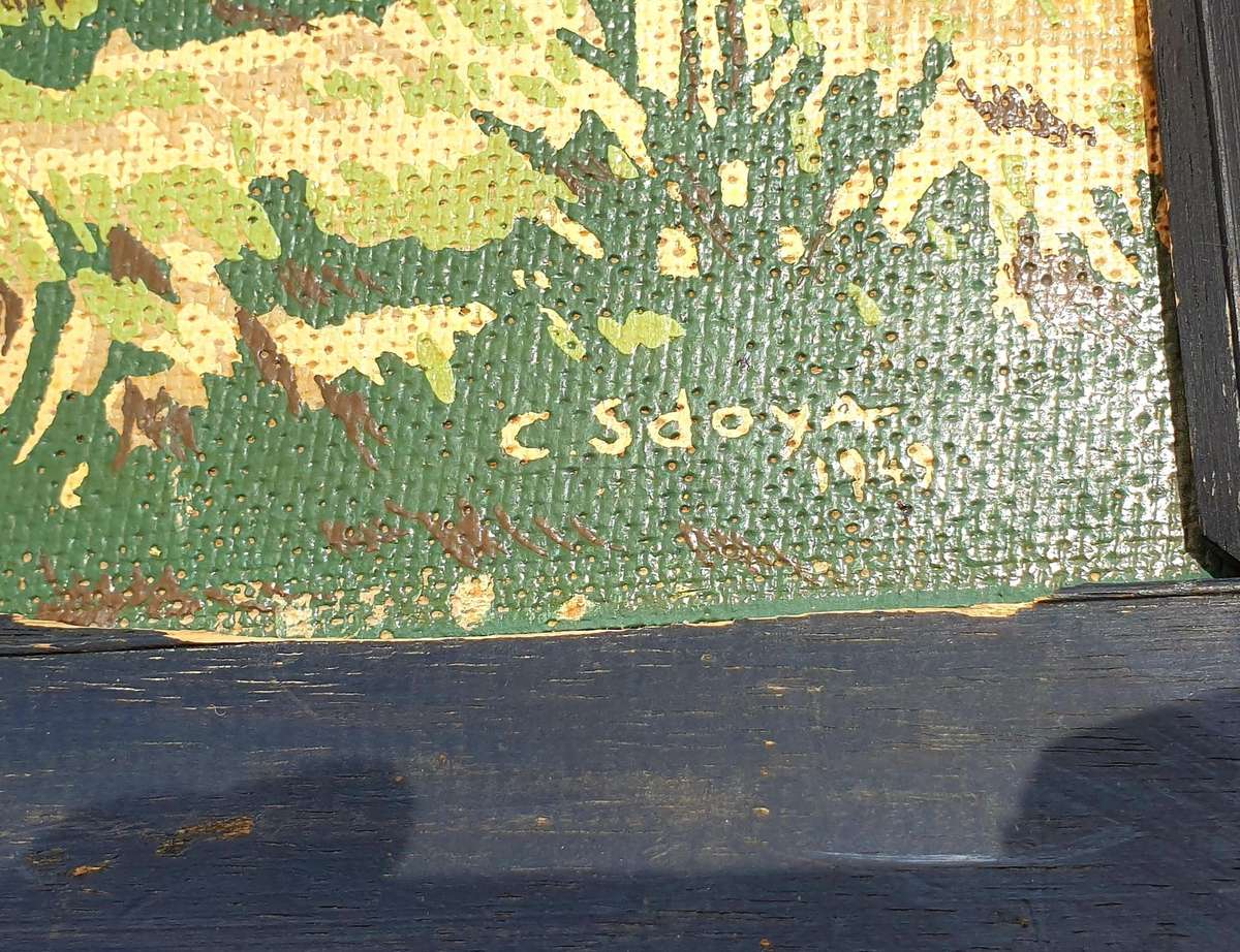 ORIGINAL SOUTH AFRICAN CARLO SDOYA OIL ON BOARD PAINTING 460 X 360 MM AFRICANA