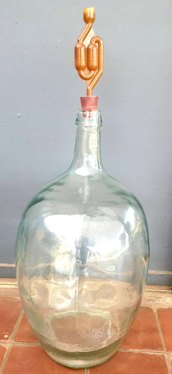 RARE ANTIQUE  CLEAR DEMIJOHN BOTTLE 500 x 350 x 250 mm