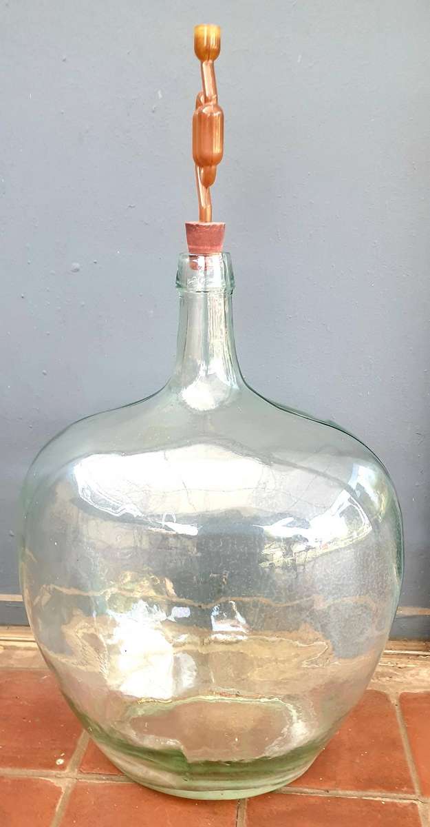 RARE ANTIQUE  CLEAR DEMIJOHN BOTTLE 500 x 350 x 250 mm