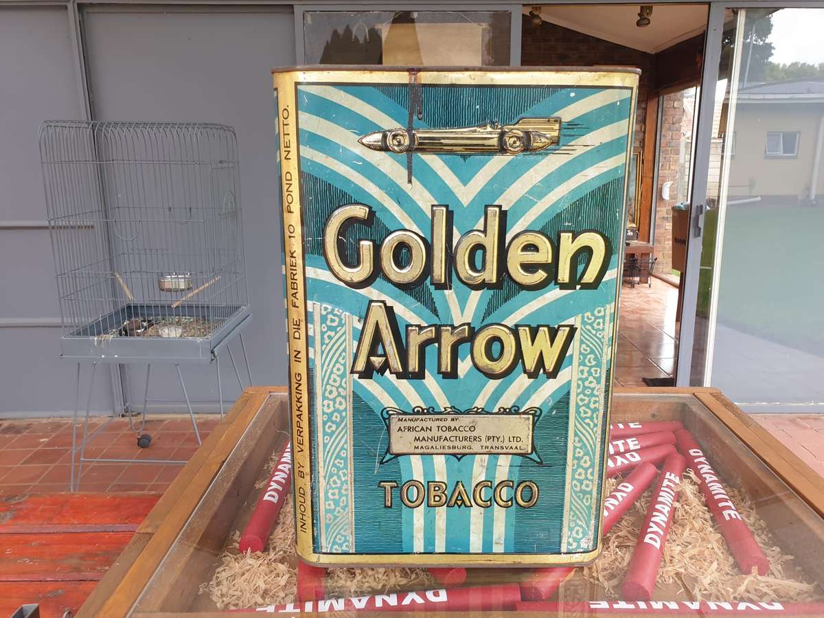 RAREGOLDEN ARROW 10 POUND TOBACCO TIN