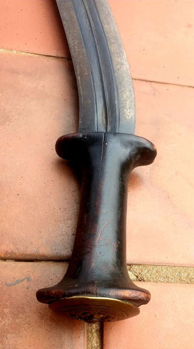 ANTIQUE DOUBLE CURVE HAND FORGED SWORD, DOUBLE EDGED, VERY SHARP