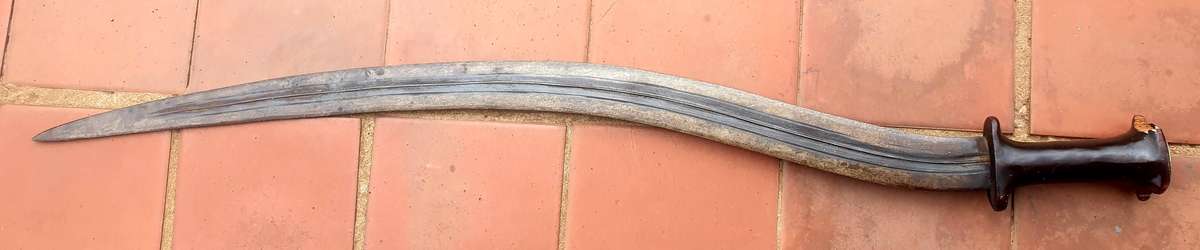 ANTIQUE DOUBLE CURVE HAND FORGED SWORD, DOUBLE EDGED, VERY SHARP