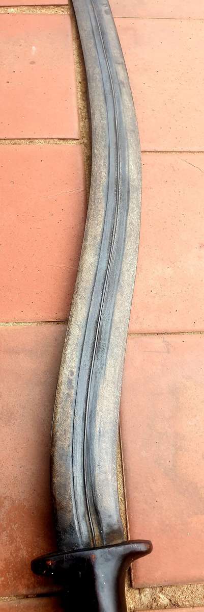 ANTIQUE DOUBLE CURVE HAND FORGED SWORD, DOUBLE EDGED, VERY SHARP