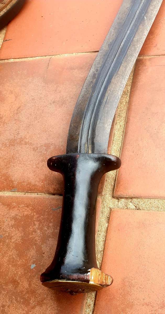 ANTIQUE DOUBLE CURVE HAND FORGED SWORD, DOUBLE EDGED, VERY SHARP