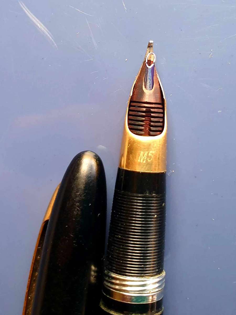 VINTAGE SHEAFFER USA M5 WHITE DOT 14K TRIM FOUNTAIN PEN