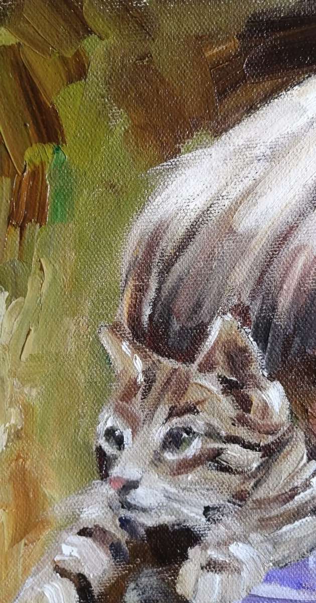 Where have you been? Oil painting by Danie Cronjé on canvas roll, unframed