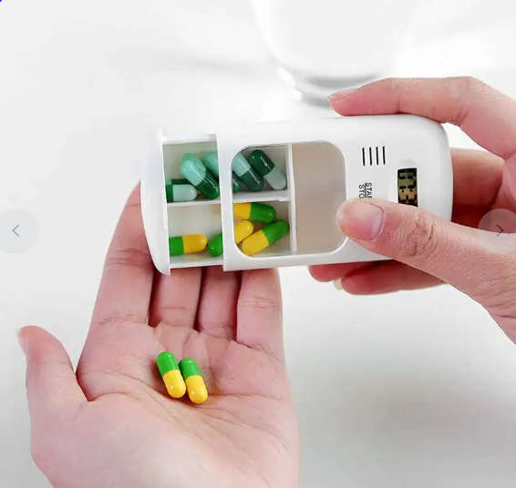 Mini Portable Daily Medicine Kit With Digital Alarm Clock Reminder