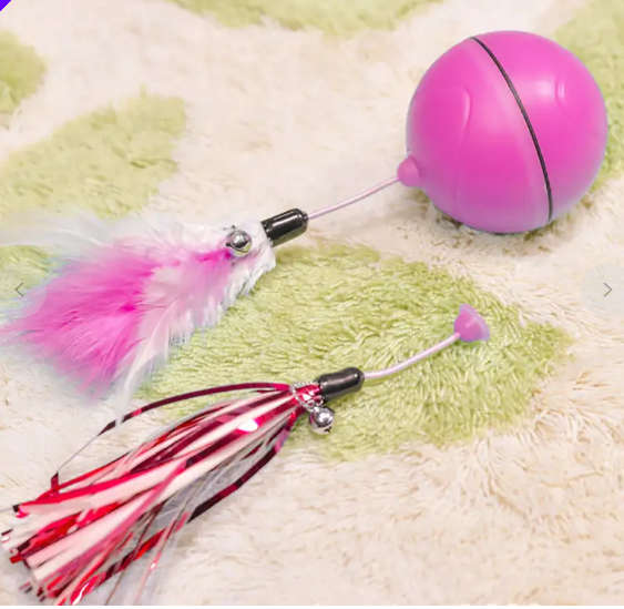 USB Rechargeable Led Light Rolling Ball Toys for Cats-Red