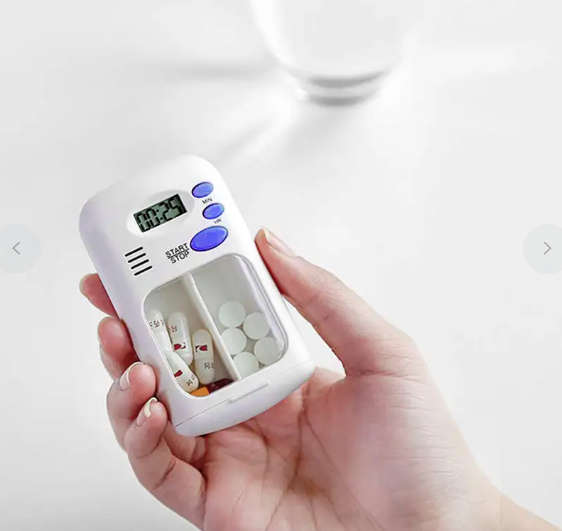 Mini Portable Daily Medicine Kit With Digital Alarm Clock Reminder