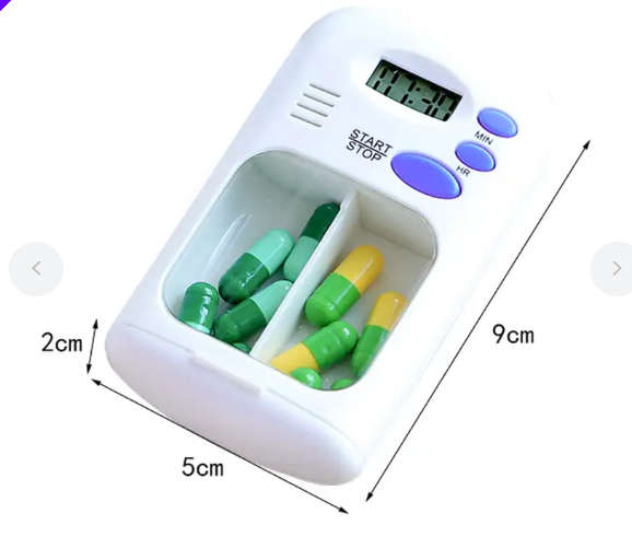 Mini Portable Daily Medicine Kit With Digital Alarm Clock Reminder