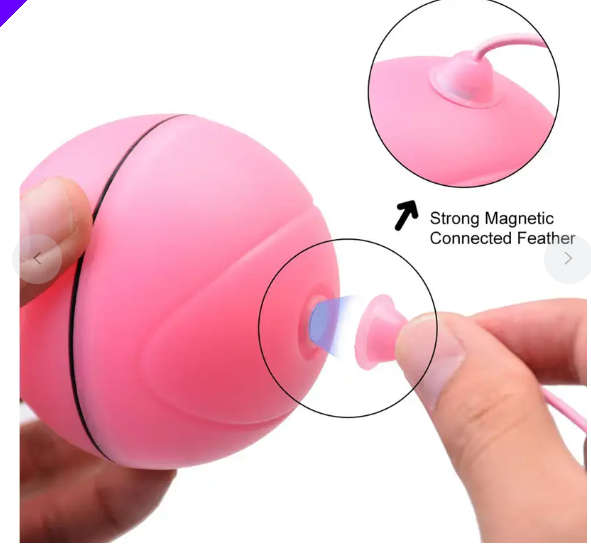 USB Rechargeable Led Light Rolling Ball Toys for Cats-Red