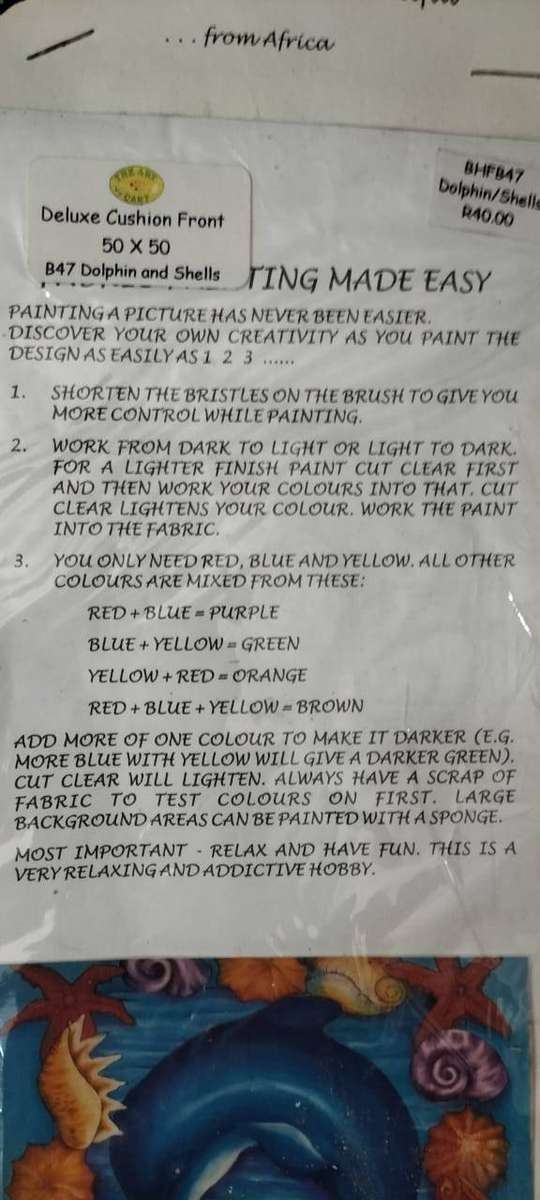 4 x Printed Fabric Paint Cloths