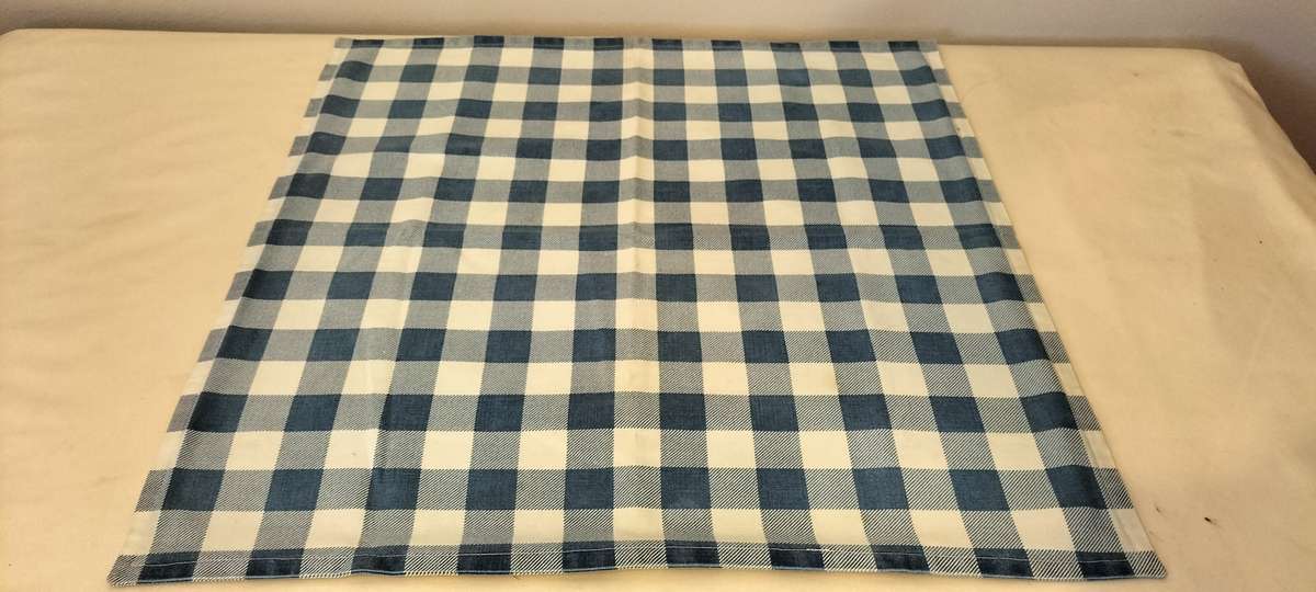 Set of 5 Quality Blue Check Cushion Covers
