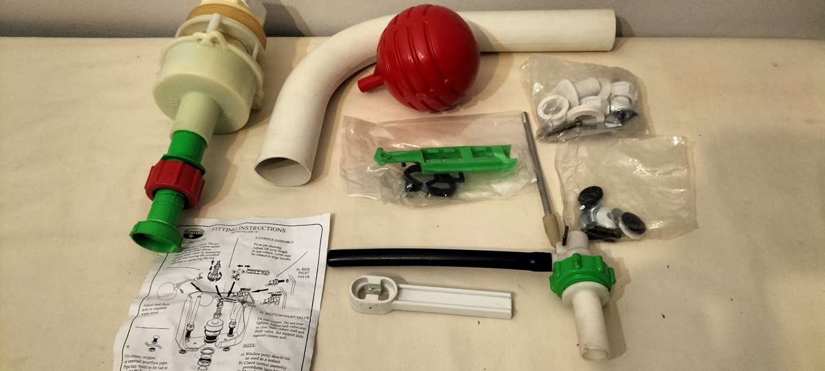 Complete Parker Plumbing Toilet Flush Mechanism With All Attachments