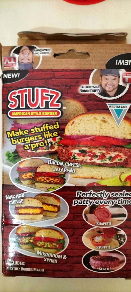 (New) Complete Stufz Stuffed Burger Maker.