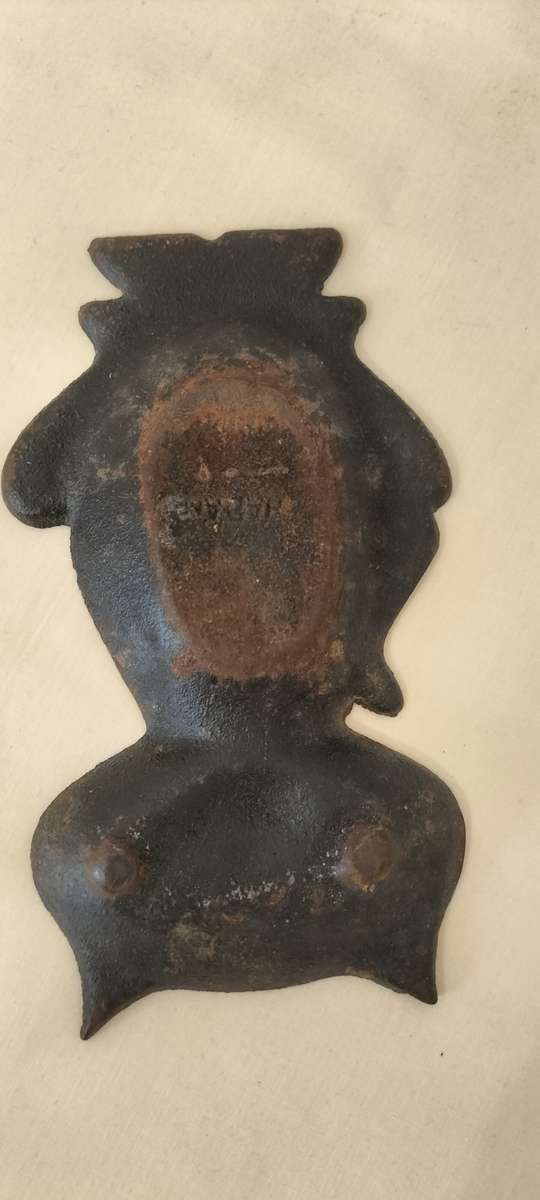 A Rare and Magnificent Mid Century Solid Cast Iron Cat with Enamel Trinket Dish/Ashtray/Trivet