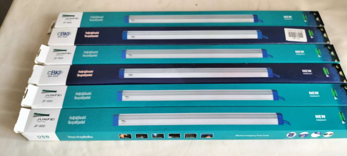 A Set of 6 Emergency Light with Charging Cable 52cm. BID PER LIGHT