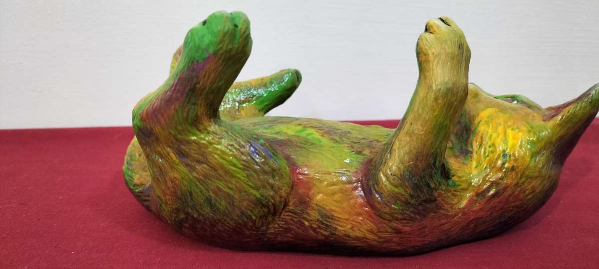 An Absolutely Magnificent Bohemian Hand Painted Cat (Nr2).