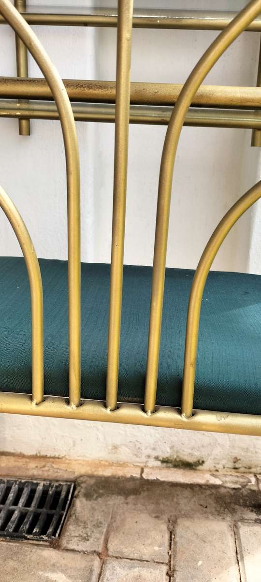 Magnificent Metal And Glass 2 Tier Girl's Dresser With Swivel Mirror And Chair