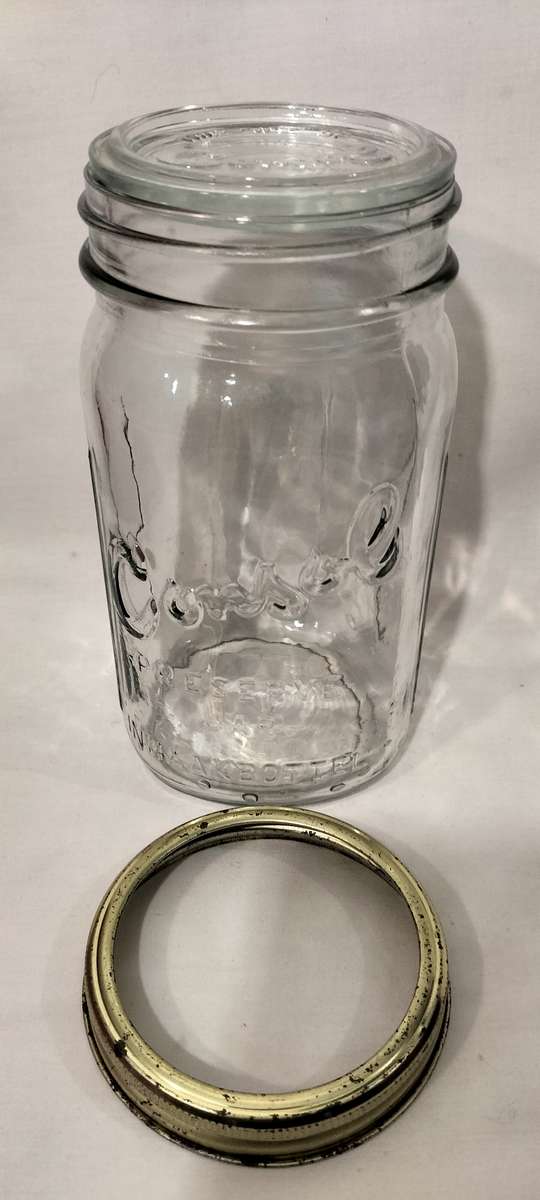Quality Consol Glass Preserve Jar with Glass dome and Metal Ring 1000ml 1Liter. (type1)