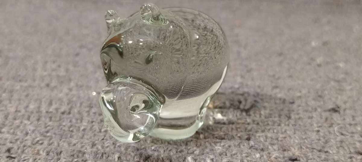 A Beautiful Intact Ngwenya Glass Hippopotamus