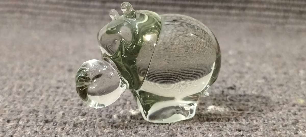 A Beautiful Intact Ngwenya Glass Hippopotamus