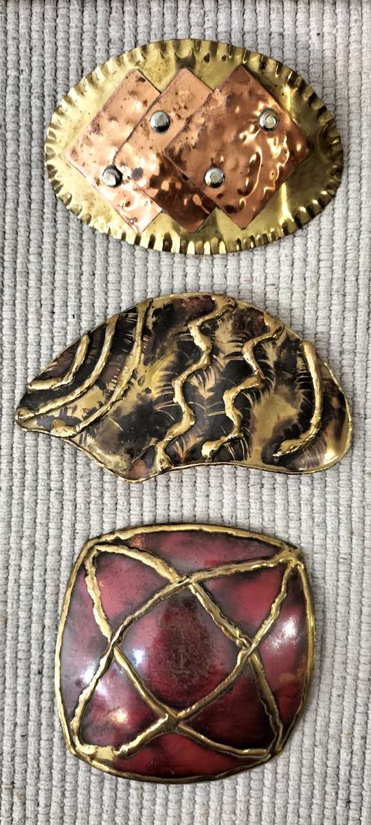 A Magnificent Set of Three Copper/Brass Belt Buckles