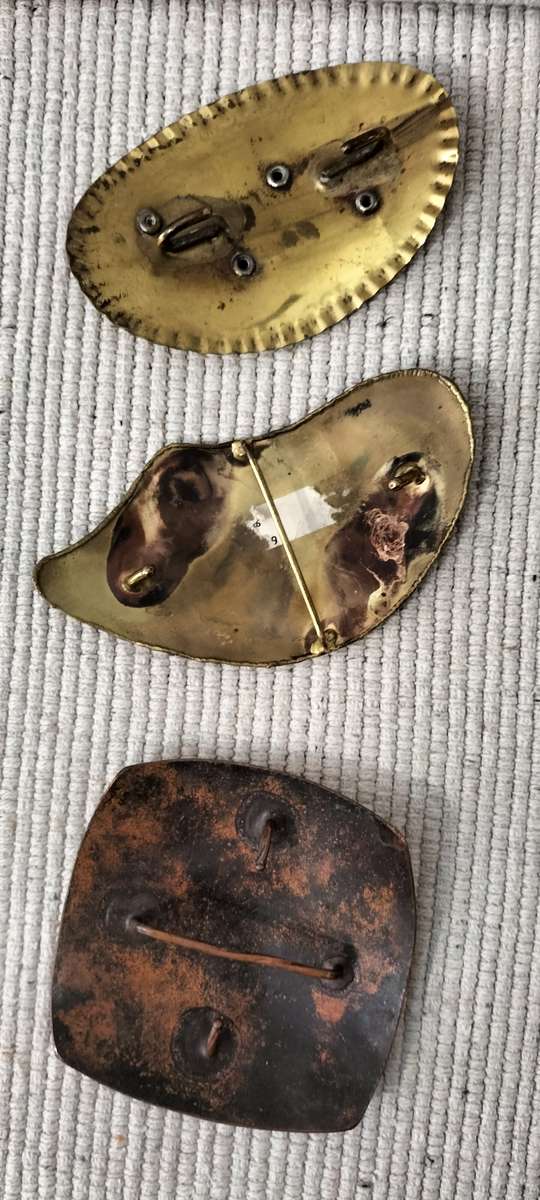 A Magnificent Set of Three Copper/Brass Belt Buckles