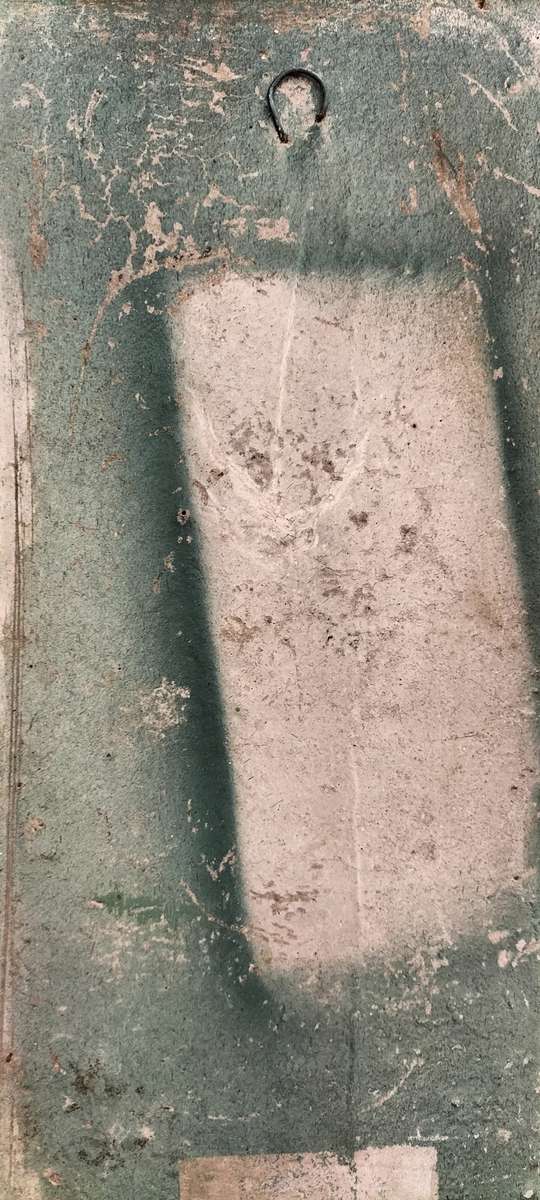 A Magnificent Egyptian Theme Green and Gold Cement Aged Look Wall Hanging (nr1)