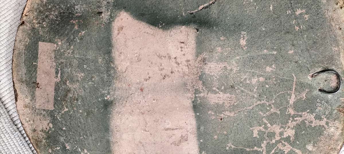 A Magnificent Aztec Theme Green and Gold Cement Aged Look Wall Hanging (nr4)