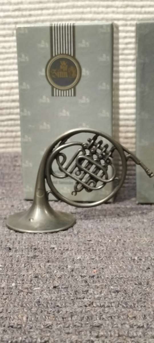 Magnificent Genuine WMF German Pewter French Horn in Original Box