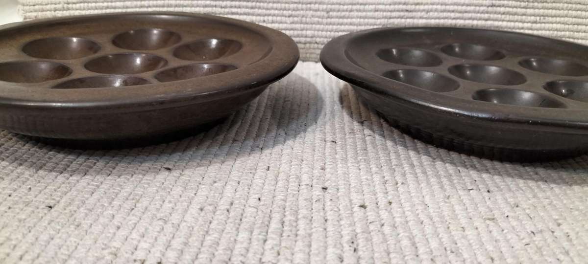 2 x Rare Superior Quality Heavy (1kg each) Stoneware Escargot (Snails) Servers