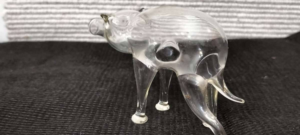 Extremely Rare and Delicate Bolls Hand Blown Elephant Brandy Holder/Decanter