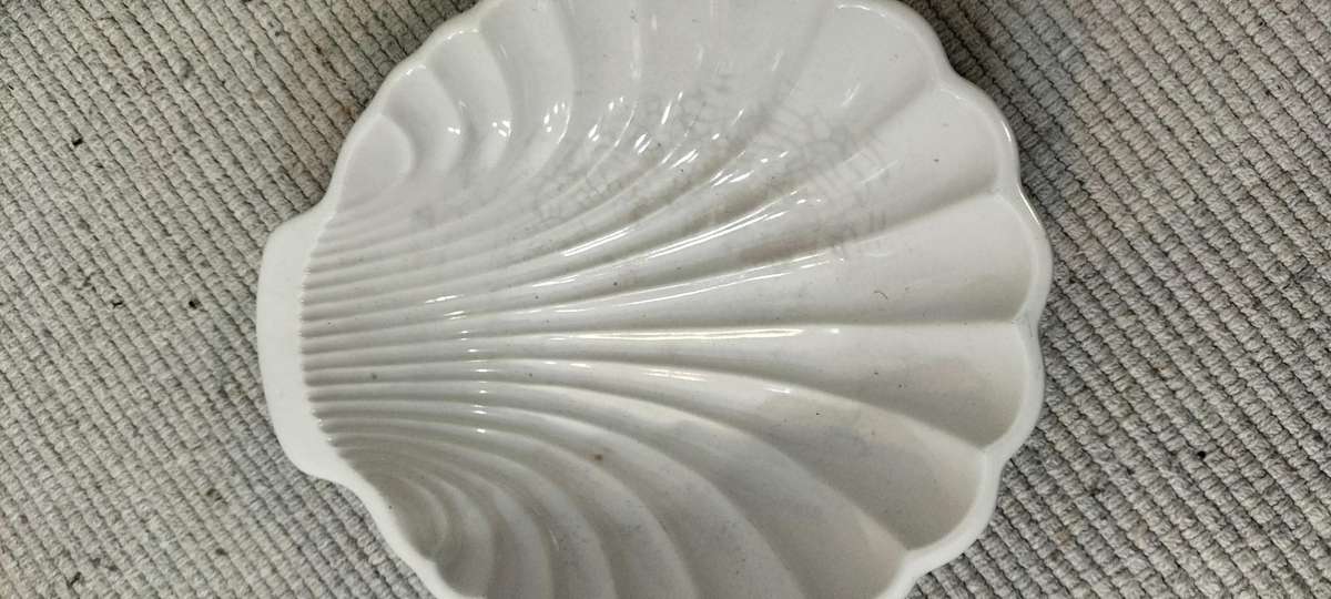 A Magnificent Pair of Glazed Oven Proof Shell Serving Dishes