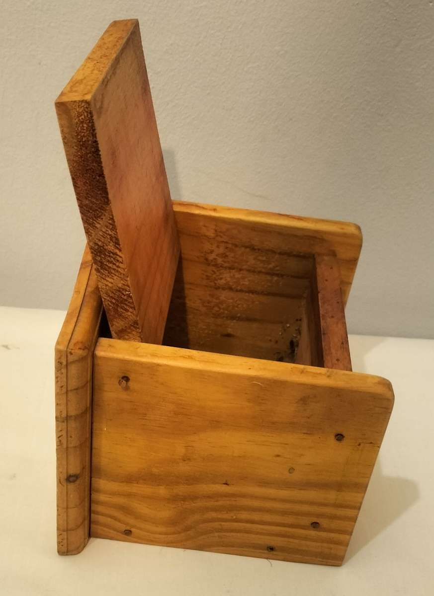 A Superb Hinged Lidded Wooden Storage/Post/Trinket Wall Box