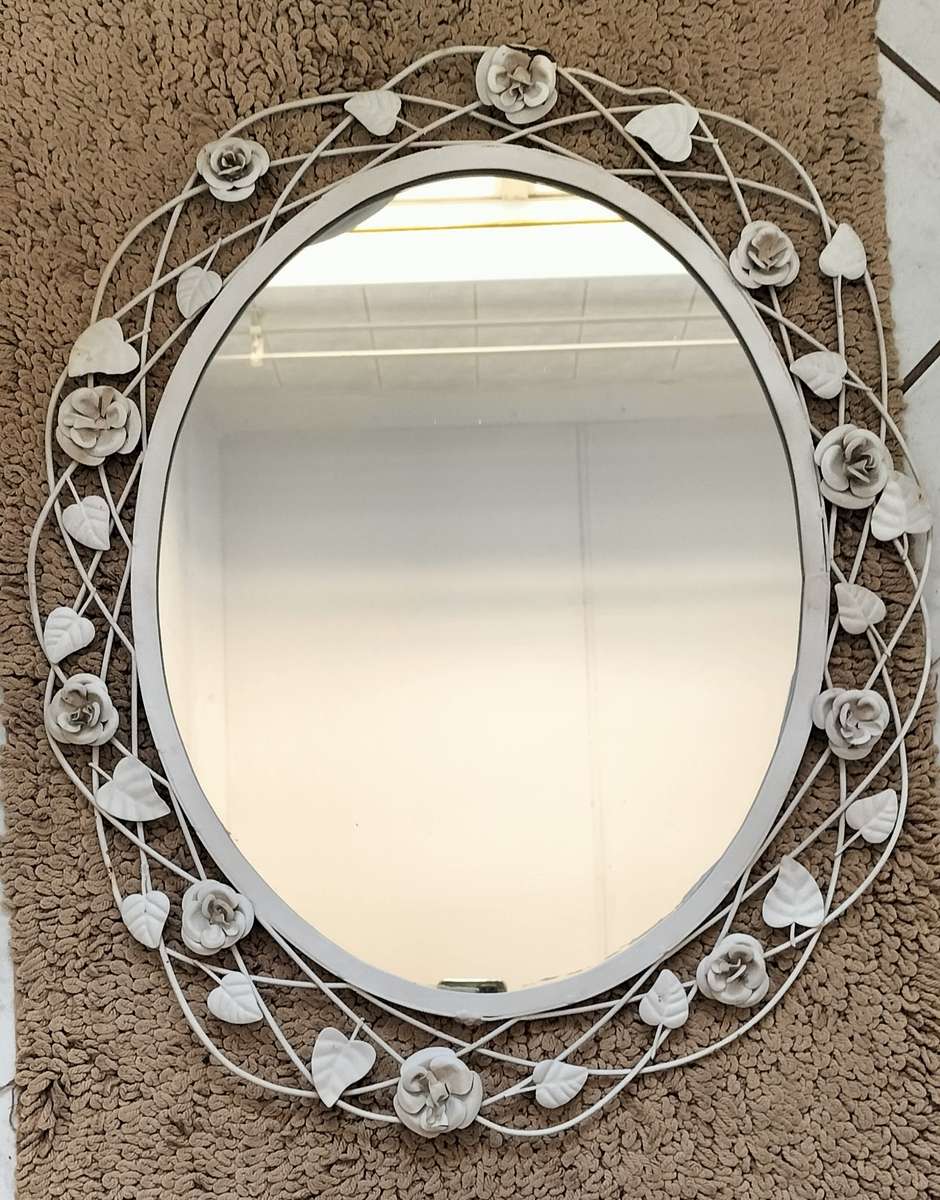 A Superb Wrought Iron Hanging Mirror.