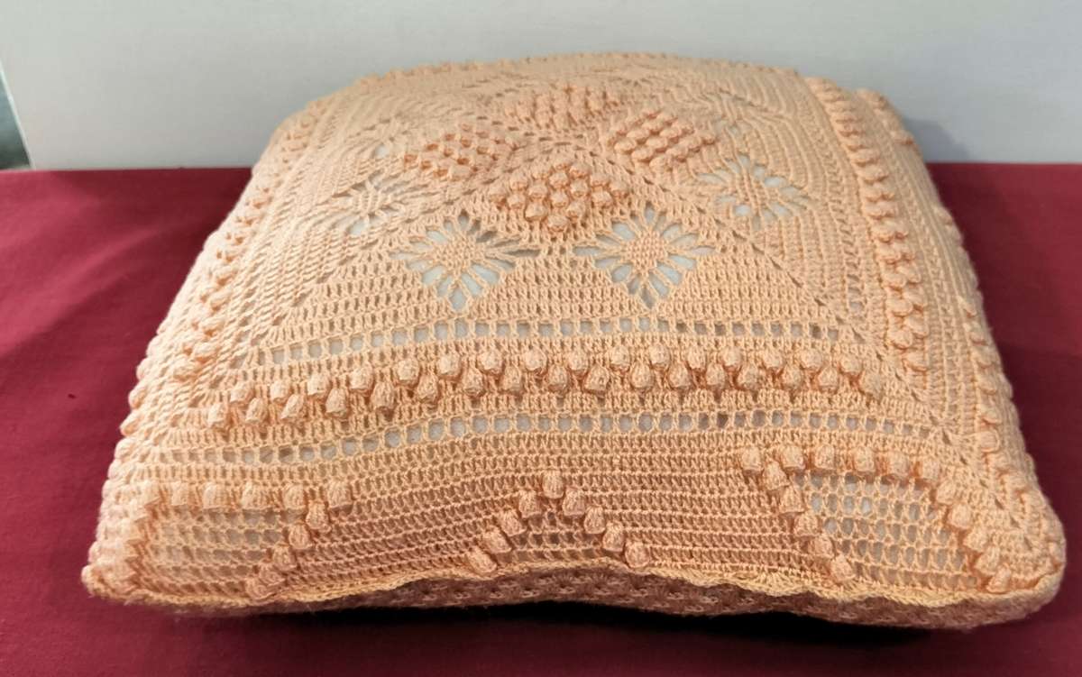 Set of 4 Absolutely Magnificent Vintage Crochet Cushion Covers with Inners