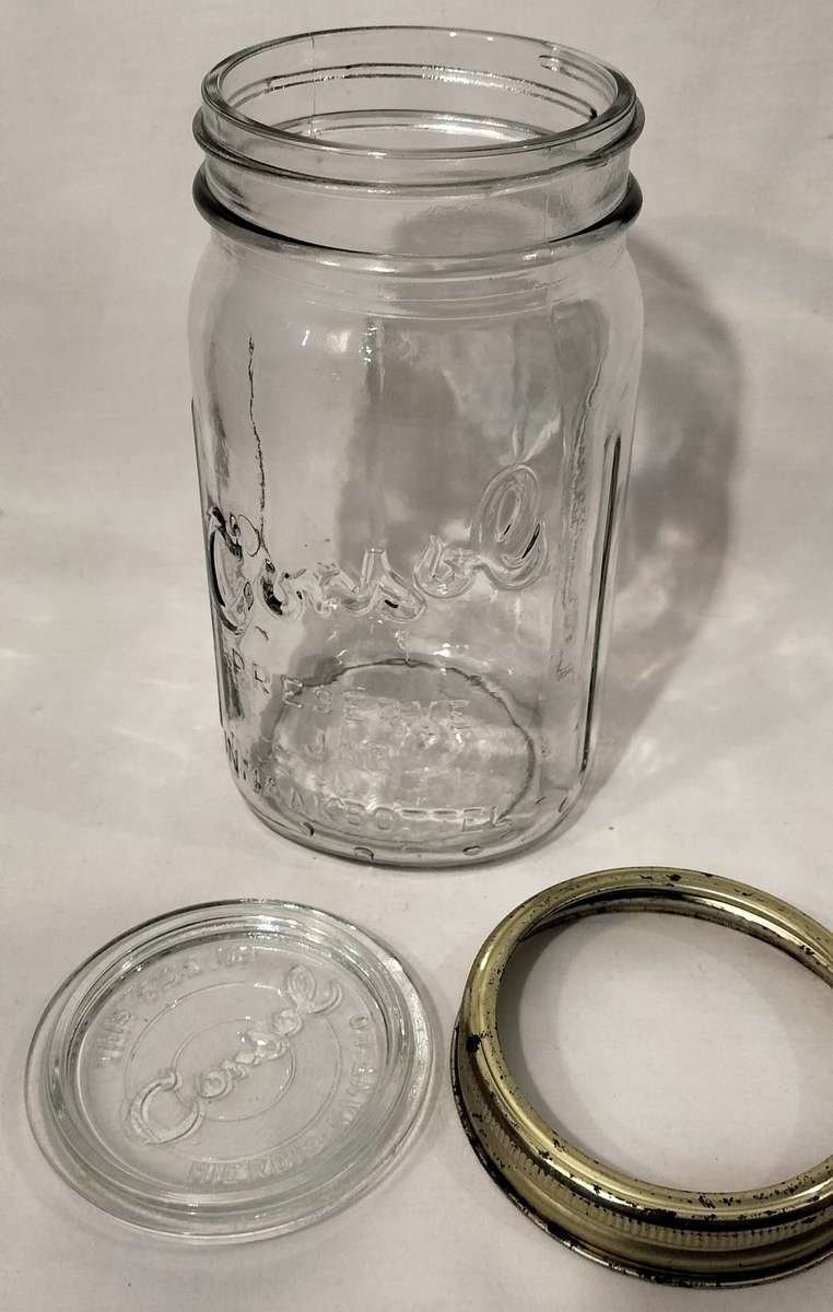 Quality Consol Glass Preserve Jar with Glass dome and Metal Ring 1000ml 1Liter. (type1)