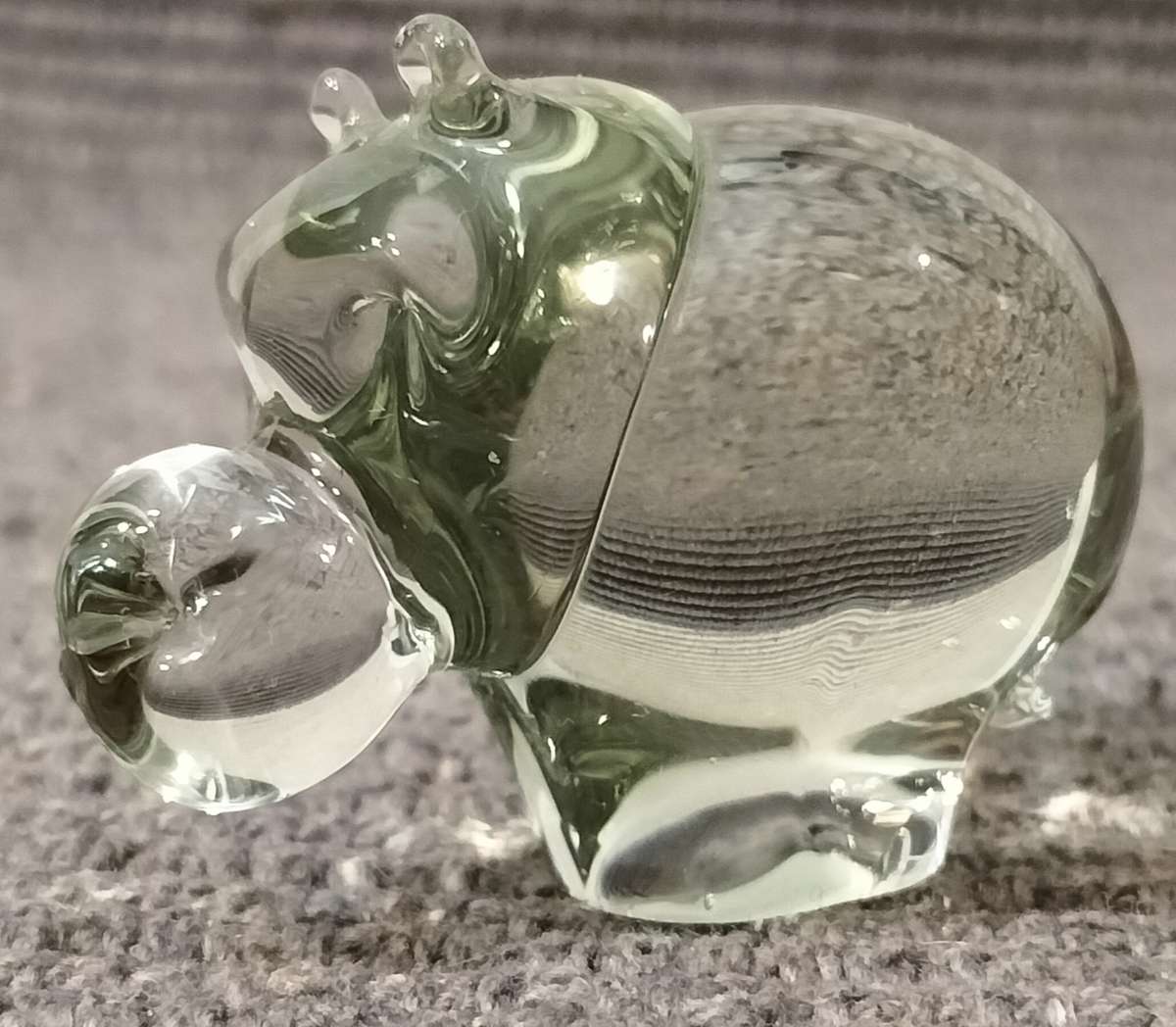 A Beautiful Intact Ngwenya Glass Hippopotamus