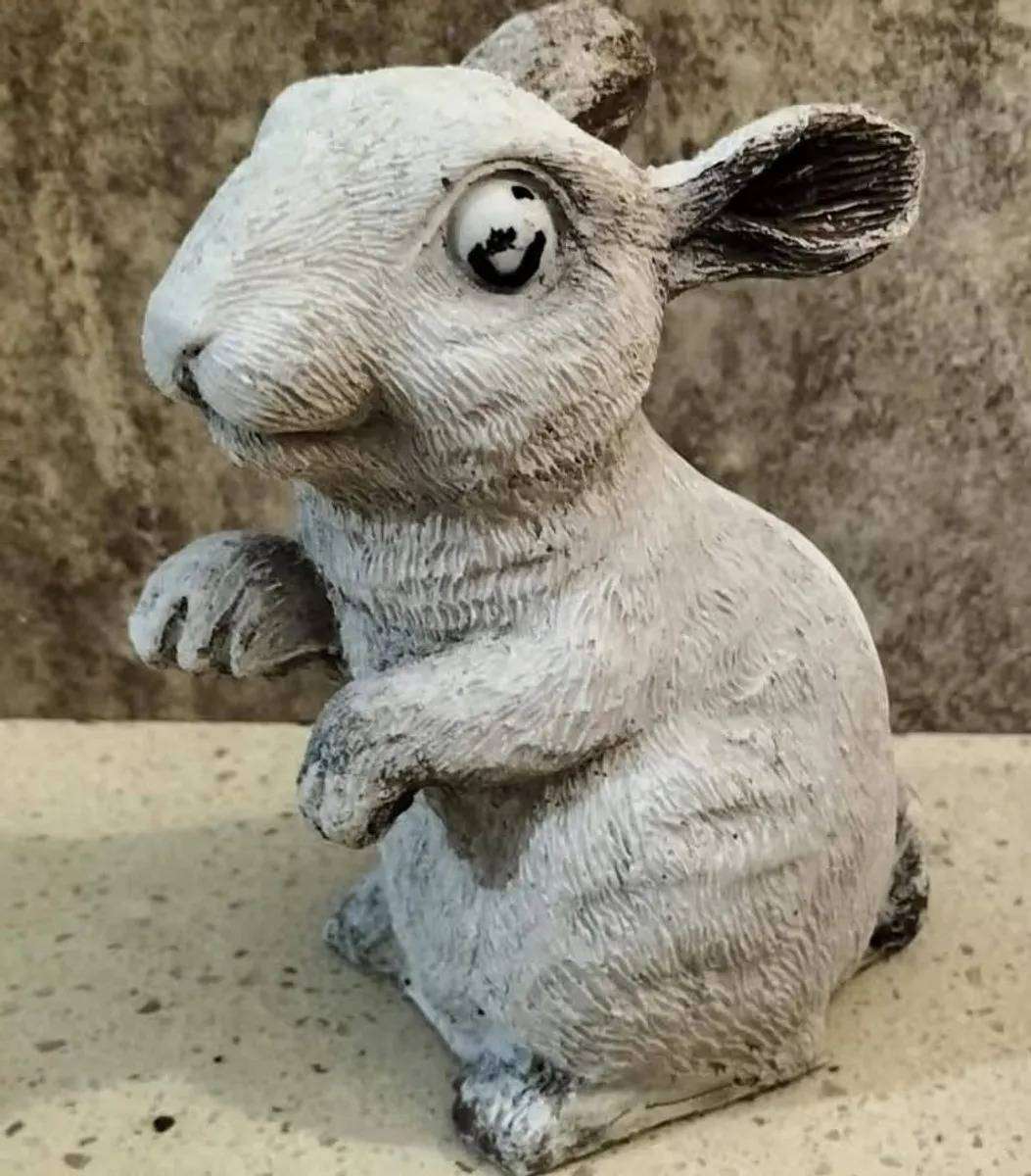 Magnificent Aged Look Realist Garden Bunny