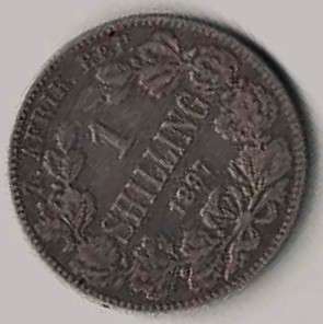 ZAR Kruger 1897 1 shilling. Condition!