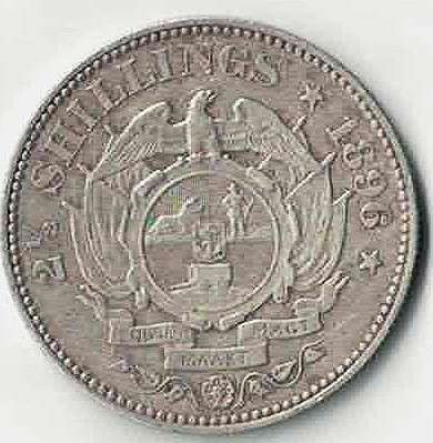 ZAR Kruger 1896 2 1/2 shilling. Condition!
