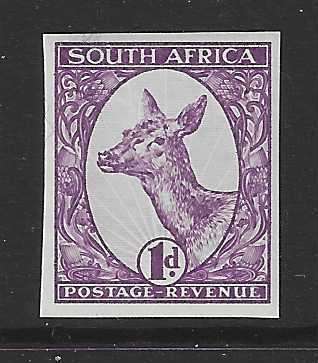 Union: 1929 Imperforate Booysen essay  in mauve. Superb MNH.  See below.