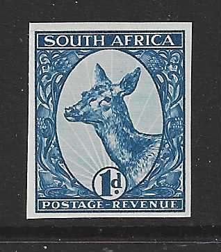 Union: 1929 Imperforate Booysen essay in scarce blue. Superb MNH.  See below.