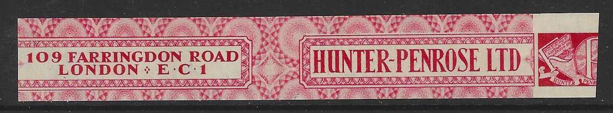 Union 1929 Rare Hunter Penrose Darmstadt trial red label, gummed, MNH  See below.