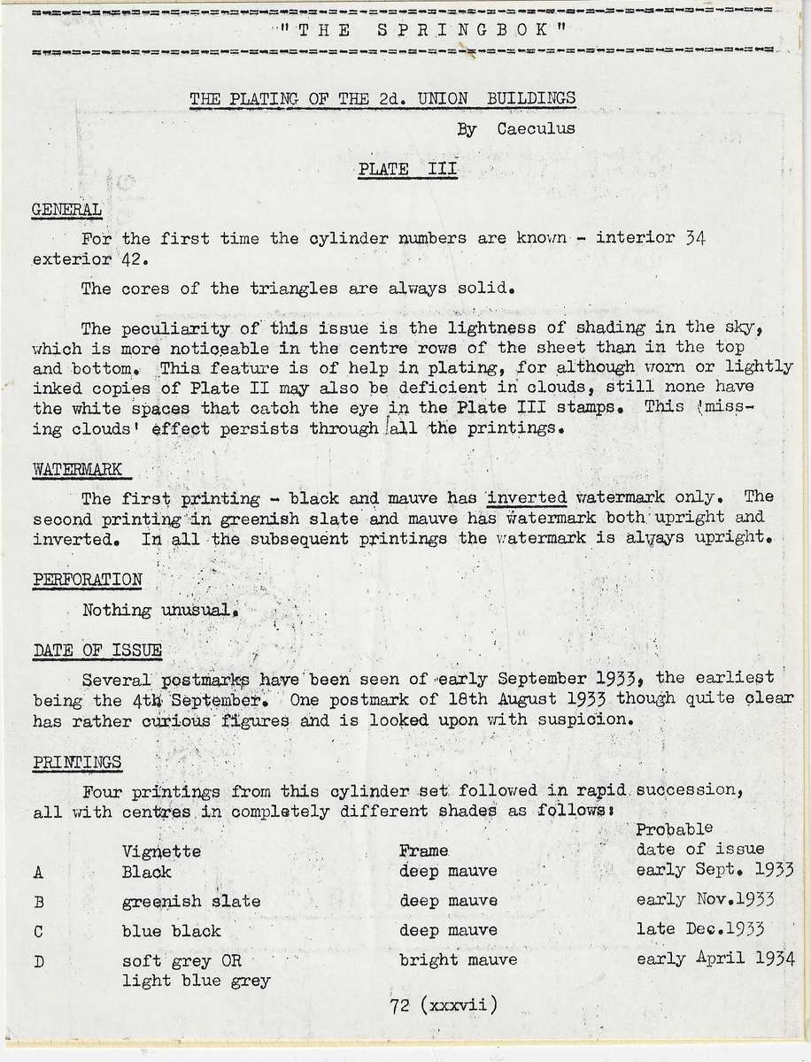 Union Reconstructed Plate III 2d Roto with notes.