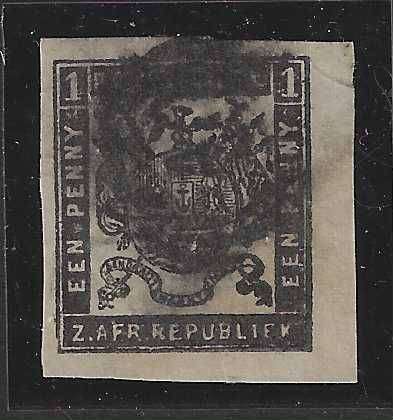 Transvaal 1870 Borrius SACC 20 used. R 4,000.